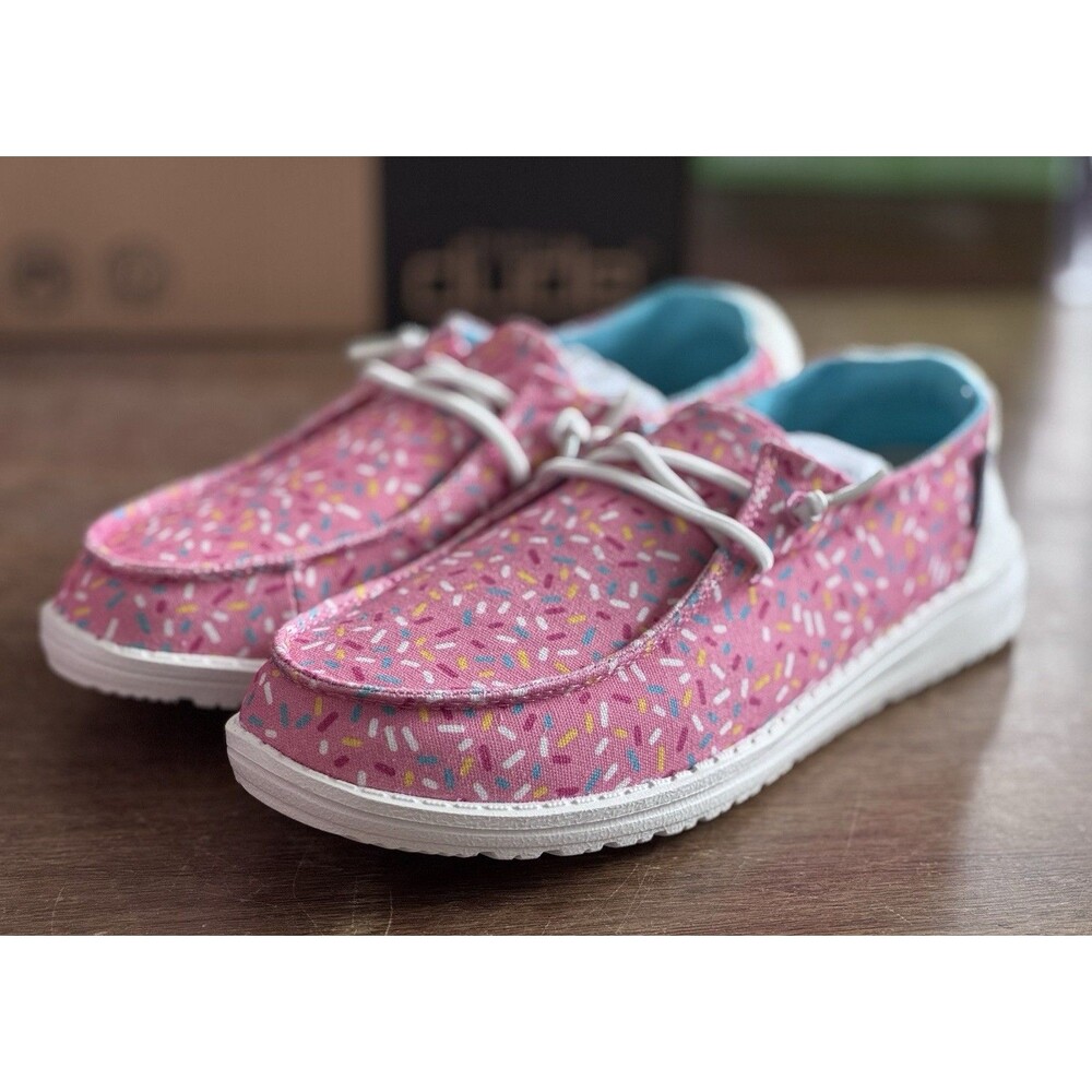Size Youth 6 Hey Dude Wendy Pink Sprinkles Women’s Size 7 130125037 NIB